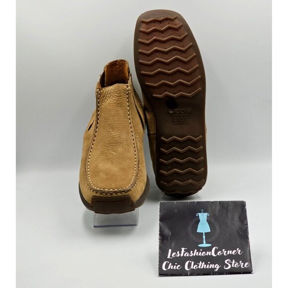 Geox Mens Tan Suede Leather Respira Slip-On Chelsea Chukka Boots Sz 10 (43) 2834 - Picture 3 of 16